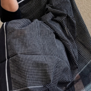 Classic Black Check Handloom Saree