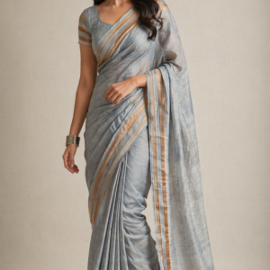 Serene Silver Grace Handloom Saree