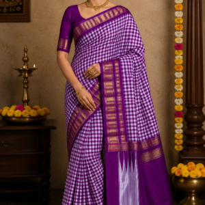 Purple Majesty Zari Handloom Saree