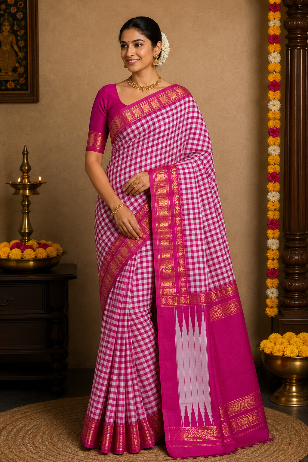 Pink Royale Zari Handloom Saree